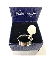 K.Klemm - Anillo de acero de titanio para mujer, 0.157 in, diseño clásico