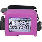 Fockety 100 Languages Handheld Printer Inkjet Coder, 1200mAh Inkjet Printer with LED , Printer Barcode Printer Hand Printer for Logo Production Date Label, DIY (US