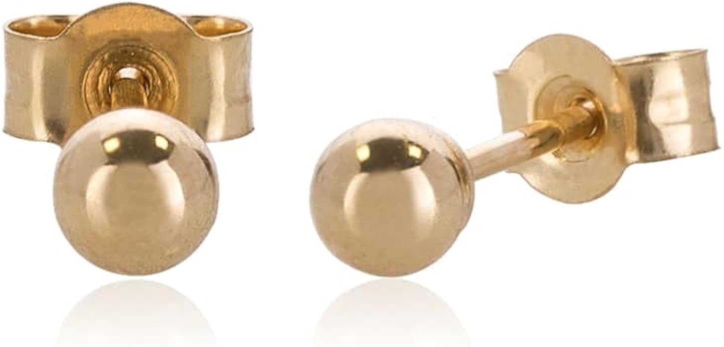9ct Gold 3mm Ball Studs SE068 Amazon.co.uk Jewellery