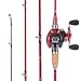 Sougayilang Baitcasting Fishing Rod with Reel Combos, Medium Power Portable Carbon Travel Fishing Pole,4Piece