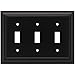 Brainerd 64215 Architectural Triple Toggle Switch Wall Plate / Switch Plate / Cover, Flat Black