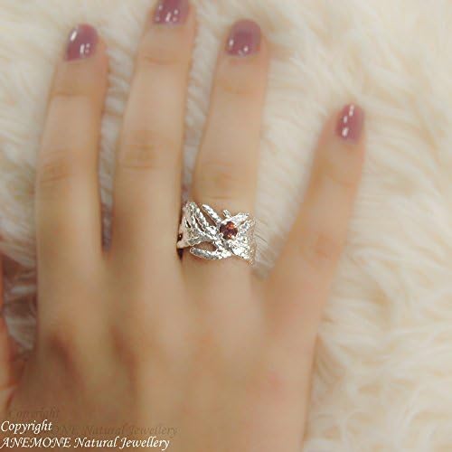 Handmade Leylant Leaf, Single Semi-precious , 4-prong basket setting, Greek Nature Inspired, Open, one size, Adjustable Ring, for Midi, Knuckle, Chevalier or normal finger.