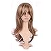 Long Synthetic Wig with Bangs 2 Tone Japanese Kanekalon Fiber 12 Styles Heat Resistant Full Wig Full Head for Women Girls Lady,15.5'' / 15.5 inch,Light brown blonde mix