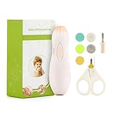 Baby Nail File and Upgraded Safe Baby Nail Clipper -Baby Safety Nail Scissors and Electric Baby Nail Trimmer for Newborn Or Toddler Toes and Fingernails and Perfect Baby Shower Gift (Pink)