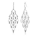 IDoy 925 Sterling Silver Hook Large Diamond-Shape Chandelier Tiered Drop Earrings for Women