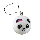 panda bear bun with pink bow squishy cellphone charm by Kawaii
