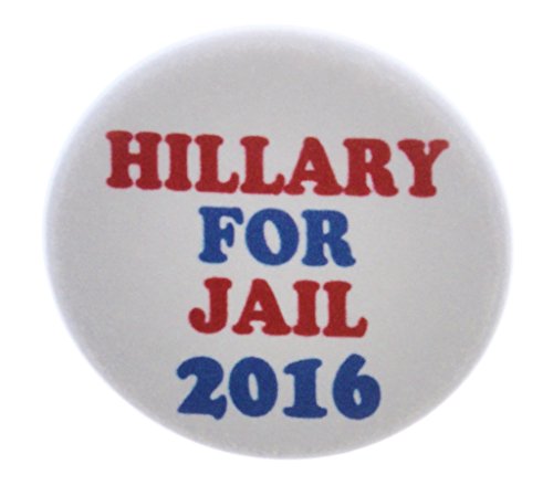 A&T Designs Hillary for Jail 2016 Anti Clinton 1.25" Pinback Button Pin Email