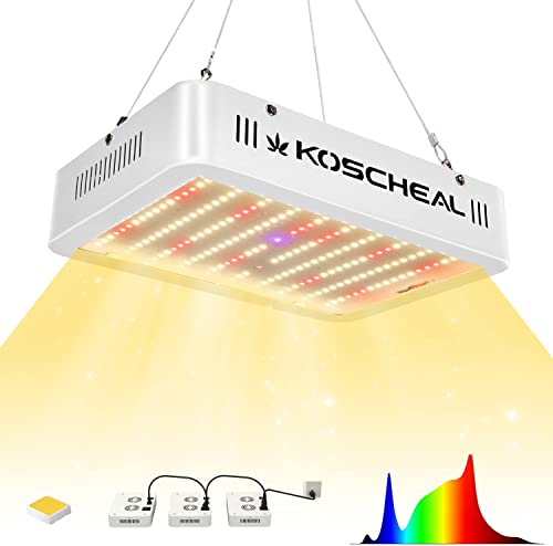 KOSCHEAL Led Grow Light, 600w Sunlike Grow Light with Samsung LM301B & Daisy Chain Full Spectrum Grow Lights for Indoor Plants Hydroponic Greenhouse Veg Bloom Grow Lights Hydroponic Growing Lamps