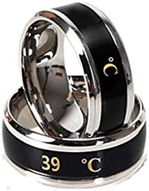 XIEXIE Unisex Ring Temperature Display Stainless Steel Couple Women Men Finger Ring 1pc , 9