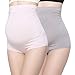 ZUMIY Women’s Maternity Underwear High- Waist Bamboo Fiber Over Bump Underwear Support Briefs (L (145lb-198lb mother), Grey+Pink/ 2pack)