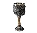 Otartu 7.5''H Gothic Skeleton Viking Skull Wine Goblet Cup Chalice Stainless Steel Liner