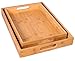 BIRDROCK HOME 2pc Bamboo Serving Trays Set with Handles | Natural Bamboo Wood | Nesting Breakfast Tray & Party Platter | Easy Carry for Kitchen, Dining, and Outdoor Picnics | Large & Small Sizes