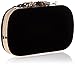BMC Womens Elegant Rhinestone Peacock Clasp Velvet Cocktail Evening Handbag (black)