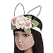 DreamLily Baby Girls Flower Crown Spring Bunny Headband Woodland Floral Head Piece for Toddler BB14 (Pink)