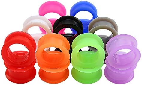 9 Pairs Mix Color Silicone Flexible Double Flared Ear Plugs Tunnels Expander Ear Gauges Piercing