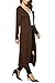 Meaneor Women's Long Sleeve Waterfall Hoodies Open Front Maxi Cardigan Sweater Dark Brown XXL
