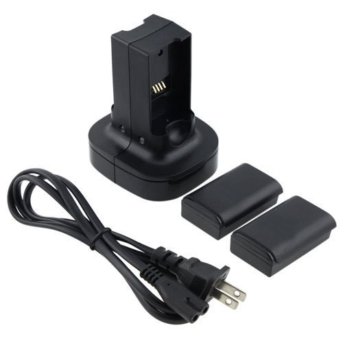 CostBuy XBOX 360 Dual Charging Station Quick Charge Dock Kit + 2 X360 Rechargeable Batteries