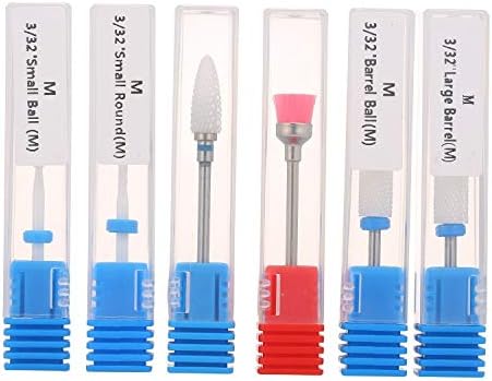 6 PCS Nail Drill Bit Ceramic Nail Drill Bit Set for Removing Acrylic Gel Nail Polish Dead Skin, Lightweight and Compact Design
