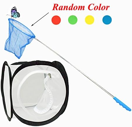 Extpro Telescopic Butterfly Net Catching Kit Insect Bug Toys Fish Netting Extends From 15" - 33" with Collapsible Habitat