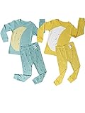 UniFriend Premium 100% Cotton Little Boys, Girls 2 Piece Pajama Set-Moon print
