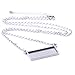 Reidgaller 5pcs Stainless Steel 10x25mm Rectangle Cabochon Pendant Settings Trays Diy 55cm Long Chain Necklace Base Bezel Blanks For Jewelry Making