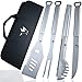 KONA BBQ Grill Tools Set with Case - 18 inches Long to Keep Hands Away from Heat, Premium Stainless Steel Grilling Utensils with Bottle Opener Handles - Makes A Great Gift