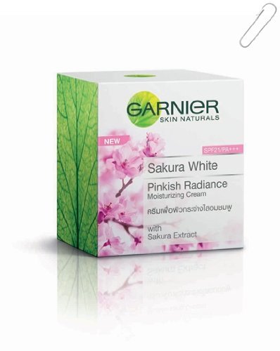 Garnier Sakura White Pinkish Radiance Whitening Moisturizing Day Cream SPF21 PA++ Net wt.18 ml.