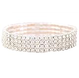 Howstar Pet Necklace Collars, Dogs Bling Necklace Rows Elastic Collars (4 Rows, S)