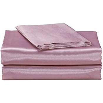 EliteHomeProducts EHP Super Soft and Silky Satin Sheet Set (Solid/Deep Pocket) (King, Light Pink)