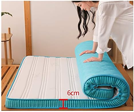 YANGLIYU Mattress|Memory Foam Mattress|Sleep Comfort Foam Topper|6cm Thickness Anti-Allergic and Anti-dust (Color : Blue, Size : 180x200cm)