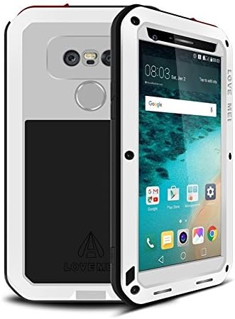 LG G5 Case,Leebay Shockproof Waterproof Dust/Dirt/Snow Proof Aluminum Metal Gorilla Glass Protection Case for LG G5 , Outdoor sport Waterproof cover (White)