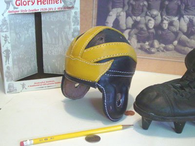 Mini Michigan Leather Football Helmet