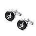 Jstyle Initial Cufflinks for Men Alphabet Letter Cufflinks Black Shirt Business Wedding A-Z