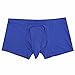 FEESHOW Men's Silky Boxer Briefs Shorts Long Sheath Sleeve Underwear Lingerie Blue Large(Waistline 27.0-41.0