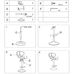 CangLong Stools Swivel Adjustable Barstool, Counter