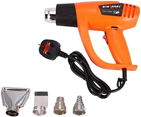 SDL-2008A 2000W Electric Hot Air Heat Gun Temperature Adjustable Shrink Wrap Paint Stripper Dissolving DIY Tool Nozzle UK Unique's(color:orange)(size:UK)