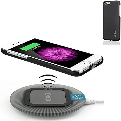 Qi Wireless Charger Kit for iPhone 6 and iPhone 6s, Including Qi Wireless Charging Pad and Receiver Back Cover (Black Dock)