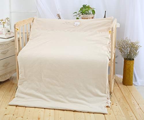 Toddler Cradle Quilt-100% Organic Cotton Spring Comforter,Soft Baby Bed Quilt,Breathable Blanket,Machine Washable,Light Brown, 39.3"X55.12"