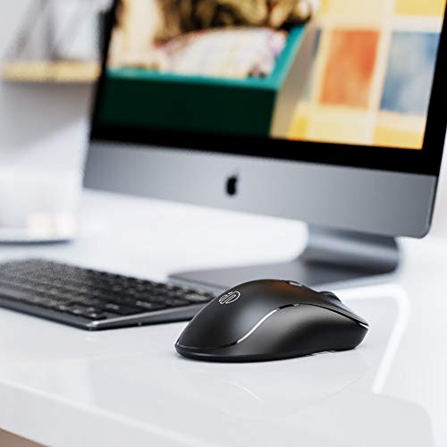 inphic Souris sans Fil, Silencieuse et Rechargeable USB 2.4G Souris d\'ordinateur 6 Boutons avec Récepteur USB Nano, 1600 DPI Réglable pour PC Ordinateur Portable Mac Windows MacBook Office, Noir