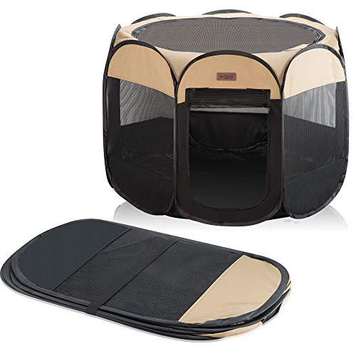 Easyology Pet Playpen for Indoor Cats and Small Dogs - 23” Tall x 30” Wide - Claw-Proof Mesh, Thick Zippered Foldable Pet Playpen - Travel Cat Kennel/Cat Crate with 10 Second Setup - Animal Playpen - Thumbnail 7