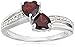 Amazon Essentials Sterling Silver Diamond Accent and Gemstone Heart Ring, (previously Amazon Collection)