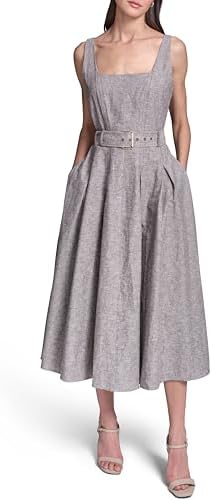 karl lagerfeld paris women's puff-sleeve belted a-line dress Women's Floral Jacquard Dress WITH Puff Sleeves | Black