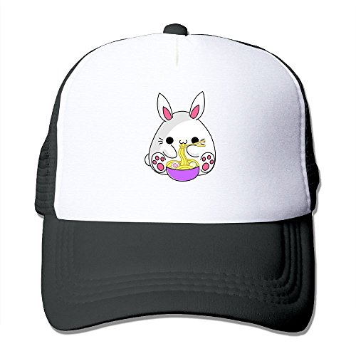 Rabbit Eat Noodle Trucker Cap With Mesh Back Adjustable Hat