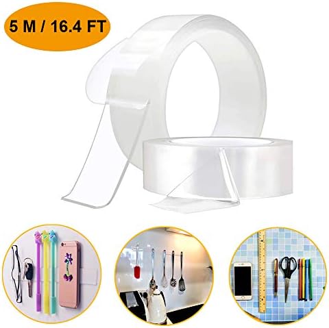 Vaughenda Washable Nano Tape Traceless Double Sided Tape Reusable Magic Nano Ivy Grip Tape Clear Anti Slip Double Sided Adhesive Tape