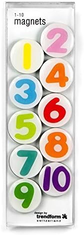 Trendform Assorted Domed Circular Numerical 1 - 10 Office Magnets, Set of 10 by Trendform