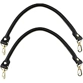 Hahiyo Purse Handle Replacement Cowhide Leather Handle Strap Shoulder Handbag Tote Belt Lobster Swivel Clasp Buckle Sturdy Easy Clip on Attach Stay on Not Slip off Not Leave Mark on Body 15.7inch 2PCS