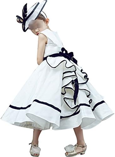 ylovego New High-Grade Chlidren Princess Party Gown Sweet White Long Flower Girl Dresses for Wedding Baby Prom Dresses