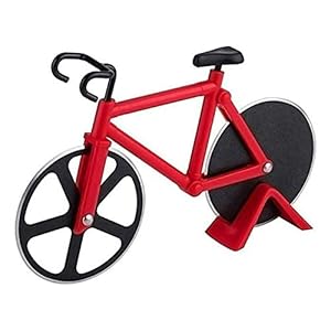 Pizza Cutter, Fiets Pizza Wiel, Non-stick Dual Stainless Steel Snijwielen Met Display Stand Voor Housewarming Keuken…
