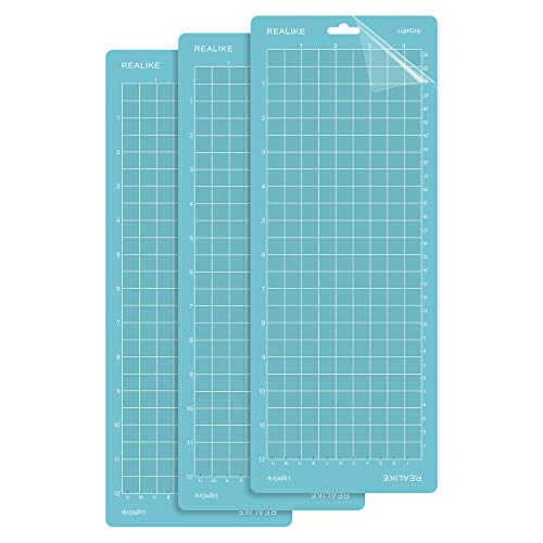 REALIKE LightGrip Cutting Mat for Cricut Joy(4.5x12 inch, 3Mats), Blue Light Grip Adhesive