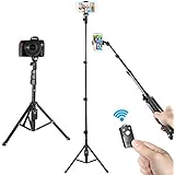 Selfie Stick Tripod, Kamisafe 51 Inch Extendable Phone Tripod Stand Selfie Stick with Wireless Remote Compatible for iPhone Xs MAX XR X 8 7 6 Plus Galaxy S9 S8 S7 Plus Android Phone Gopro Camera